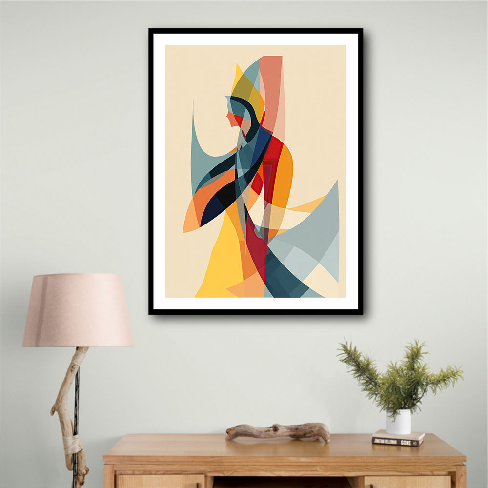 Abstract style calligraphy Woman-Shape Wall Art
