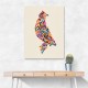 Abstract style Falcon Arabic calligraphy wall art 3