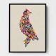 Abstract style Falcon Arabic calligraphy wall art 3