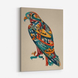 Abstract style Falcon Arabic calligraphy wall art 4