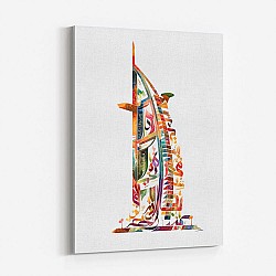 Burj Al Arab In Arabic Calligraphy Style Wall Art 2