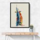 Burj Al Arab In Arabic Calligraphy Style Wall Art 5