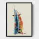 Burj Al Arab In Arabic Calligraphy Style Wall Art 5