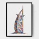 Burj Al Arab In Arabic Calligraphy Style art 