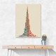 Burj Khalifa in Arabic Calligraphy Style Wall Art 3