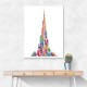 Burj Khalifa in Arabic Calligraphy Art white 
