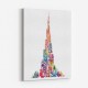 Burj Khalifa in Arabic Calligraphy Art white 
