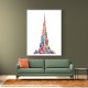Burj Khalifa in Arabic Calligraphy Art white 