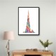 Burj Khalifa in Arabic Calligraphy Art white 