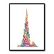 Burj Khalifa in Arabic Calligraphy Art white 