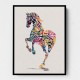 Colourful calligraphy Horse 4 Wall Art