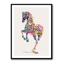 Colourful calligraphy Horse 4 Wall Art