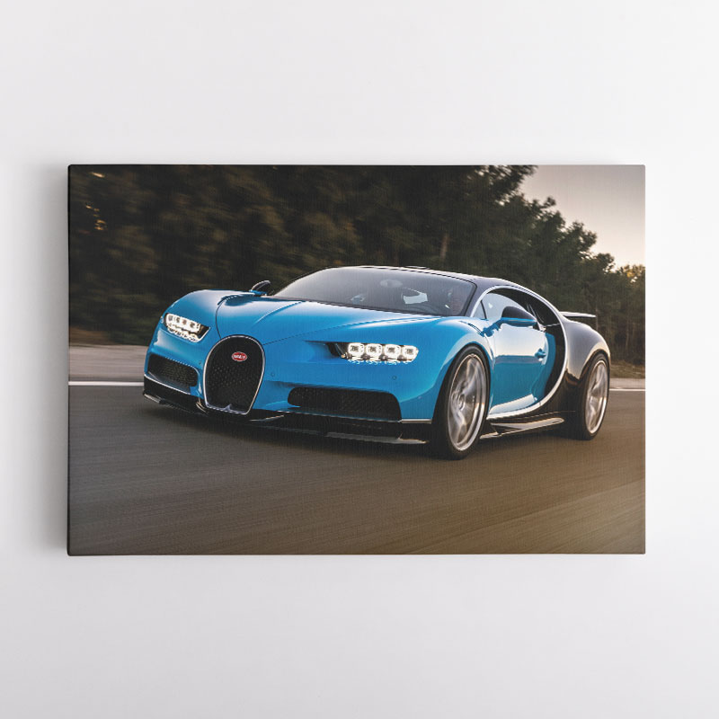 Bugatti Chiron Blue Wall Art