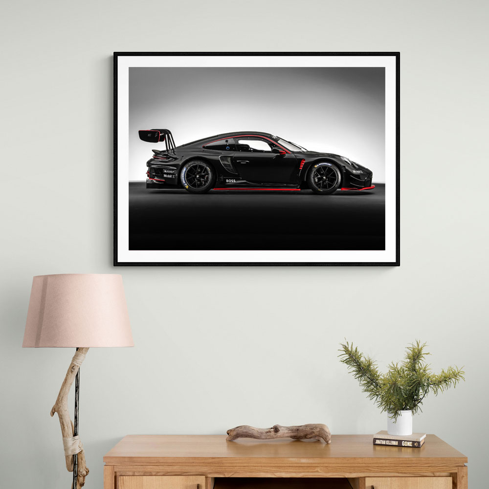 Porsche 911 GT3 R Black Wall Art