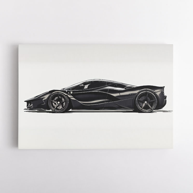 La Ferrari Black Sketch Wall Art