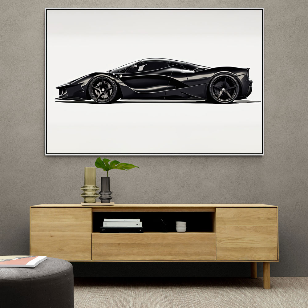 La Ferrari Black Sketch Wall Art