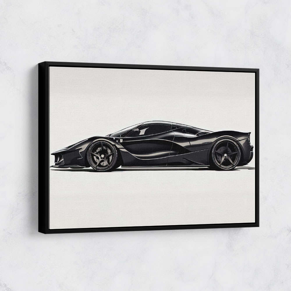 La Ferrari Black Sketch Wall Art