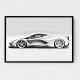 La Ferrari White Sketch Wall Art
