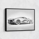 La Ferrari Silver Sketch Wall Art