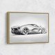 La Ferrari Silver Sketch Wall Art