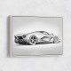 La Ferrari Silver Sketch Wall Art