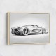 La Ferrari Silver Sketch Wall Art