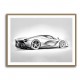 La Ferrari Silver Sketch Wall Art