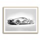 La Ferrari Silver Sketch Wall Art
