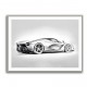 La Ferrari Silver Sketch Wall Art