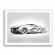 La Ferrari Silver Sketch Wall Art