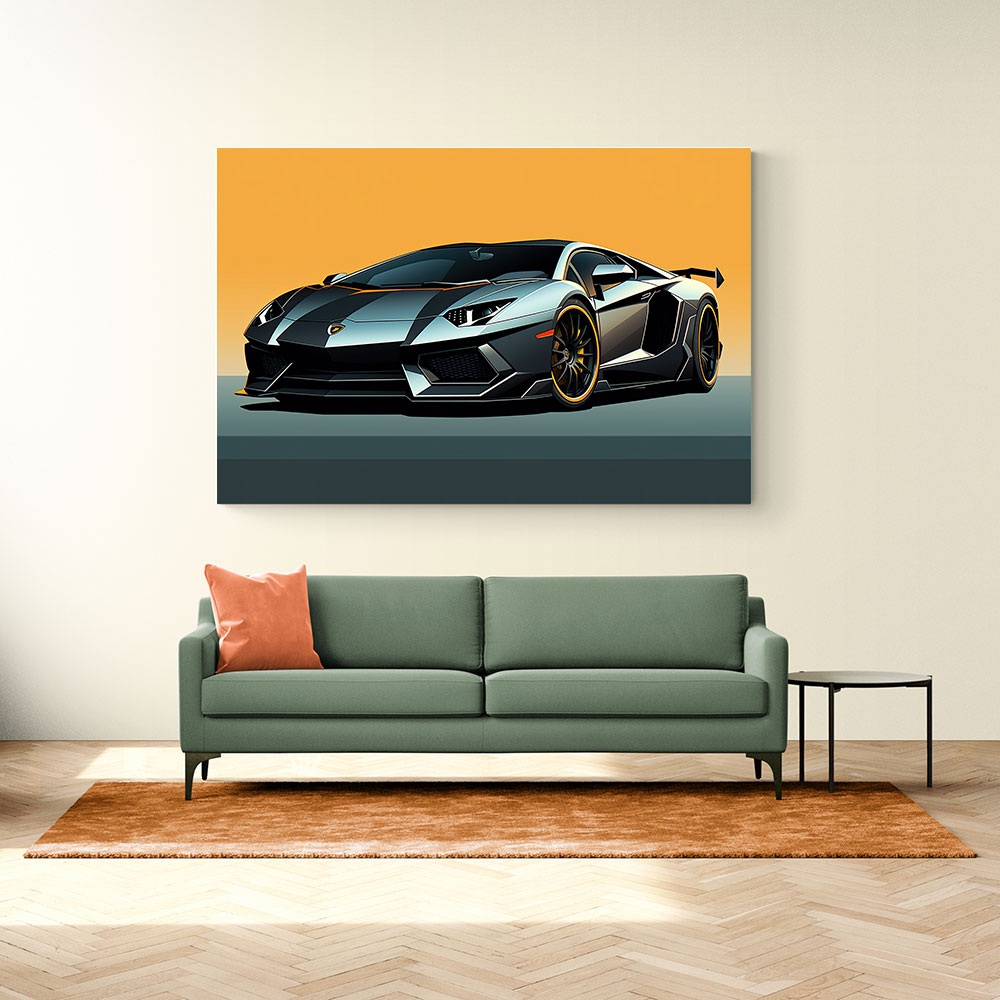 Lamborghini Aventador Sketch Wall Art