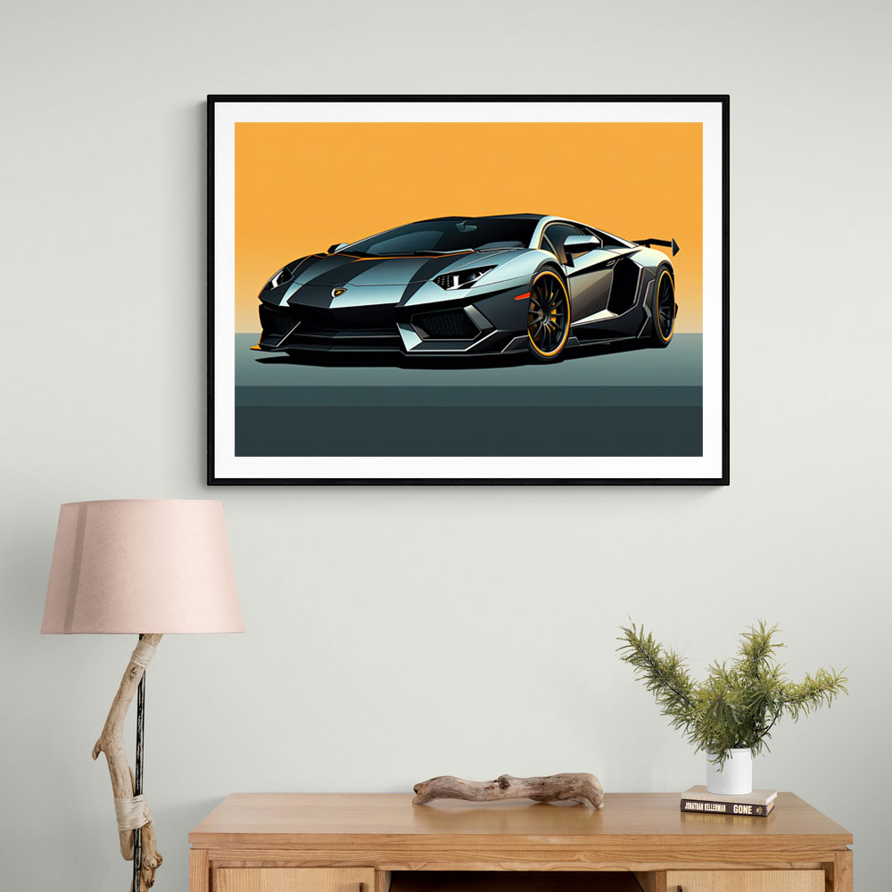 Lamborghini Aventador Sketch Wall Art