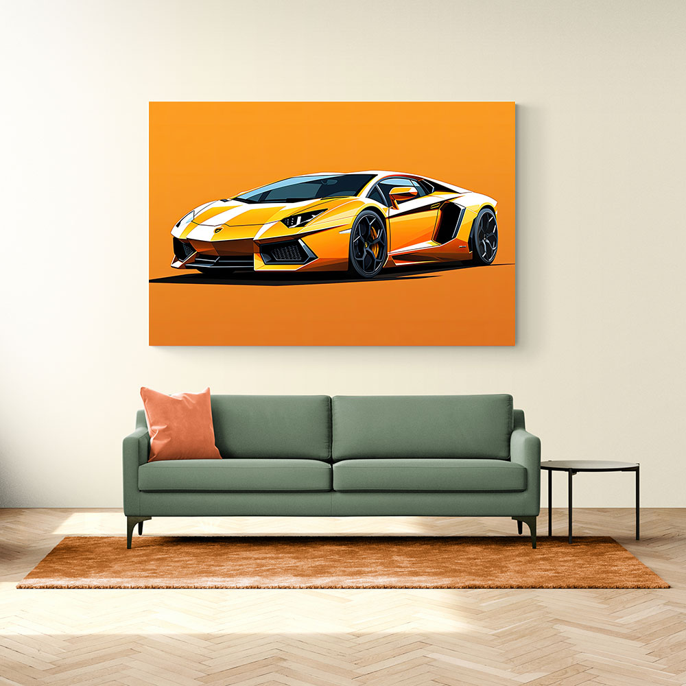 Lamborghini Aventador Yellow 2 Wall Art