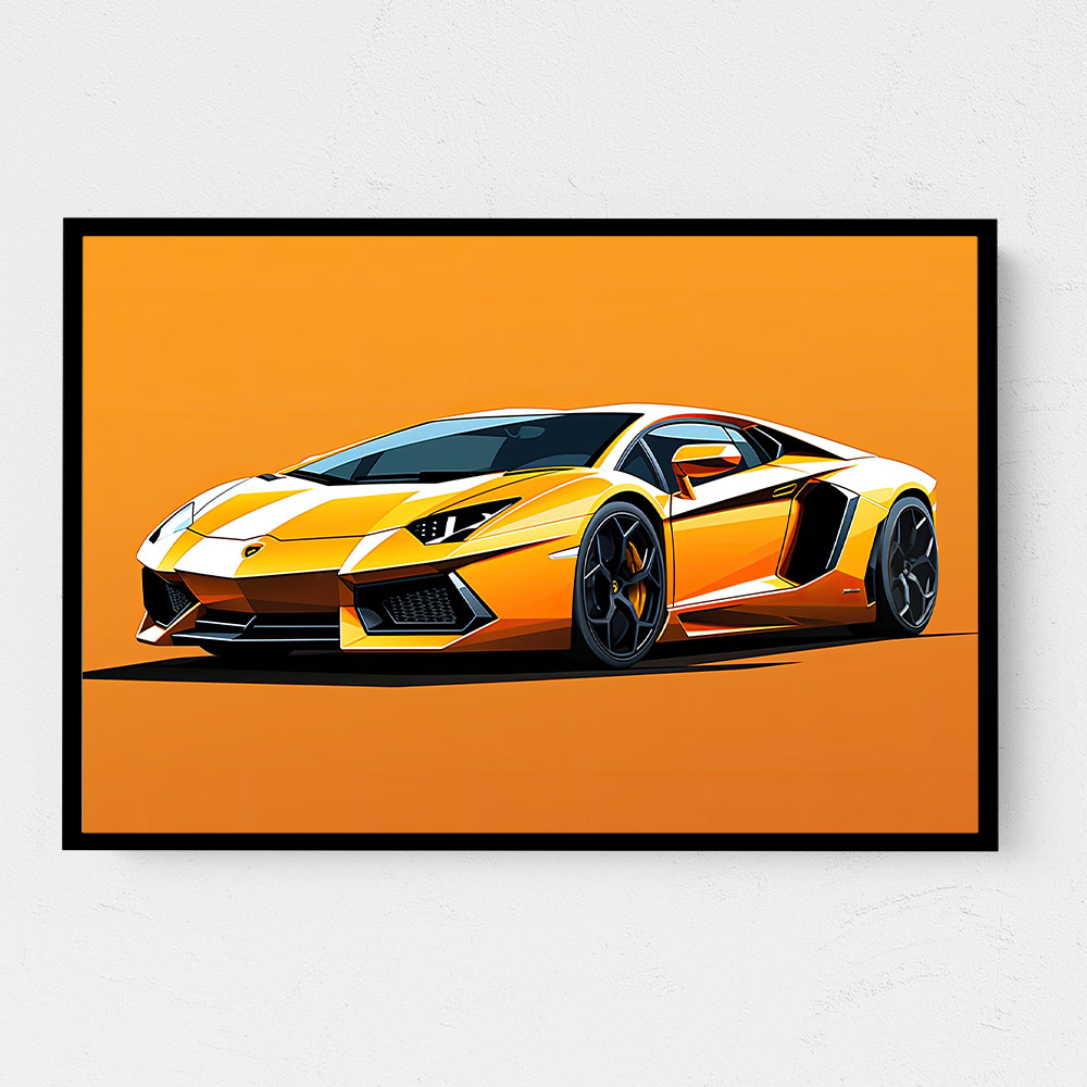 Lamborghini Aventador Yellow 2 Wall Art