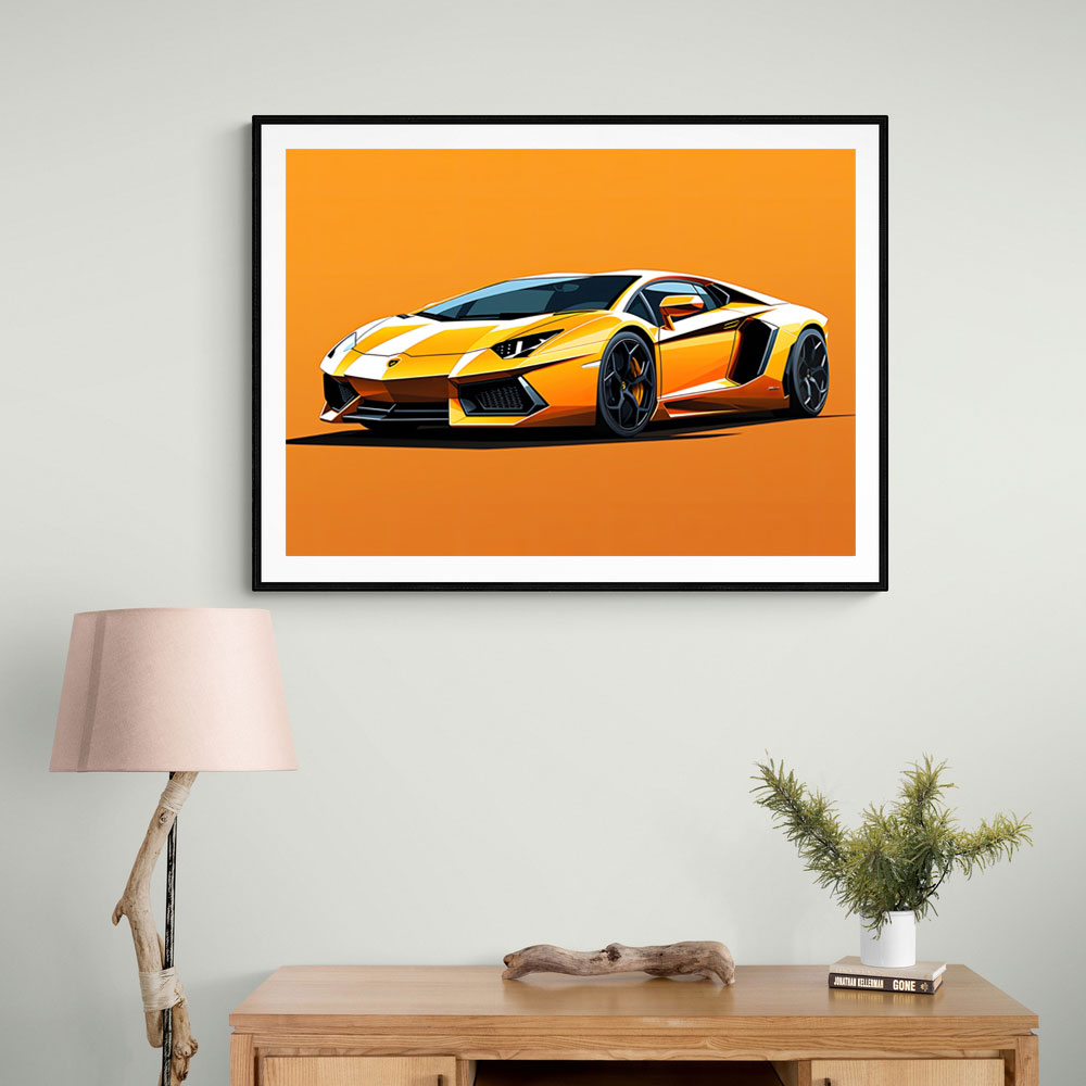 Lamborghini Aventador Yellow 2 Wall Art