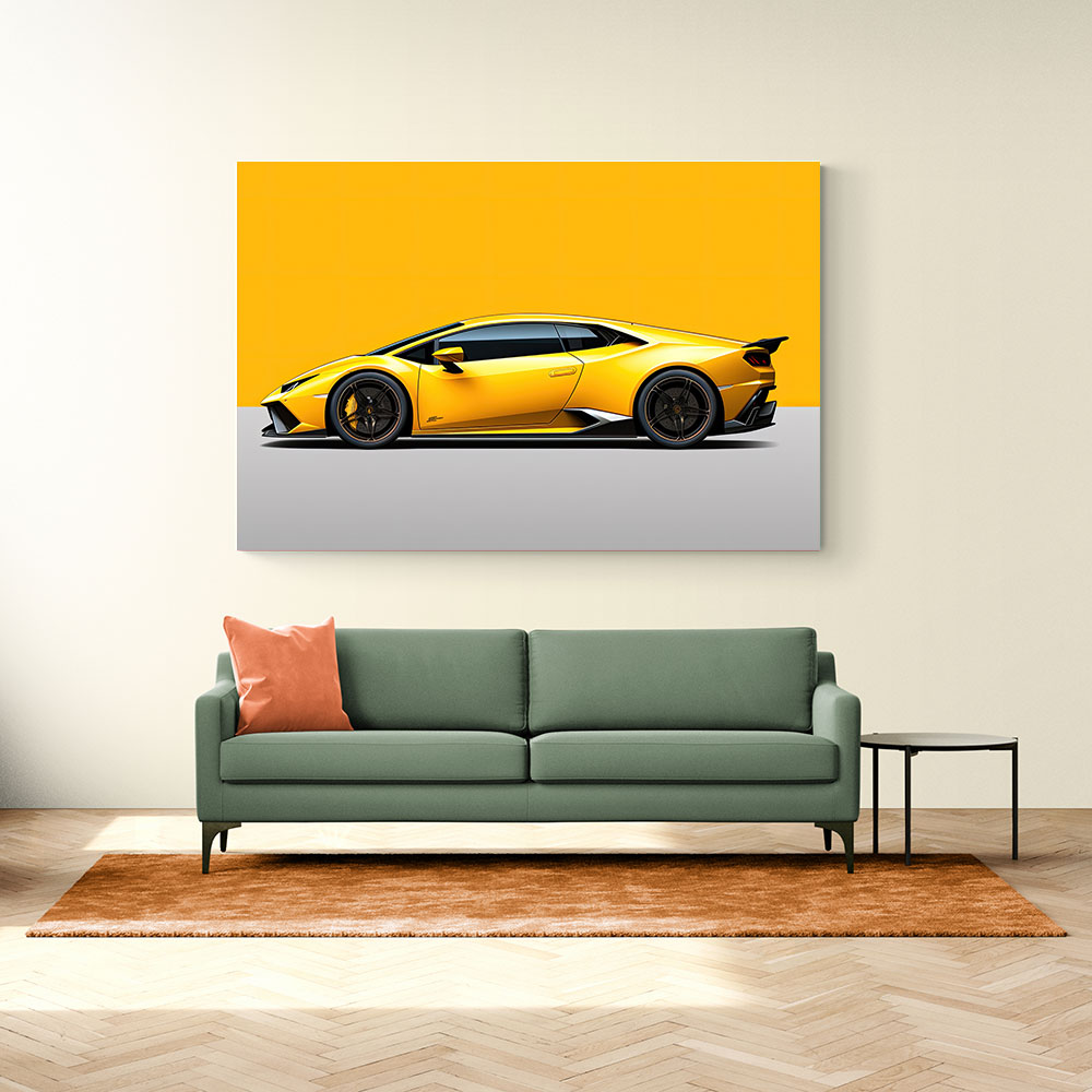 Lamborghini Huracan Yellow Wall Art
