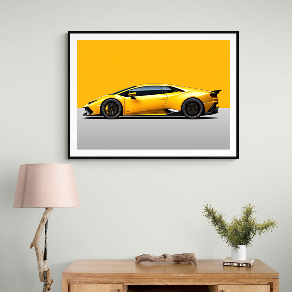 Lamborghini Huracan Yellow Wall Art