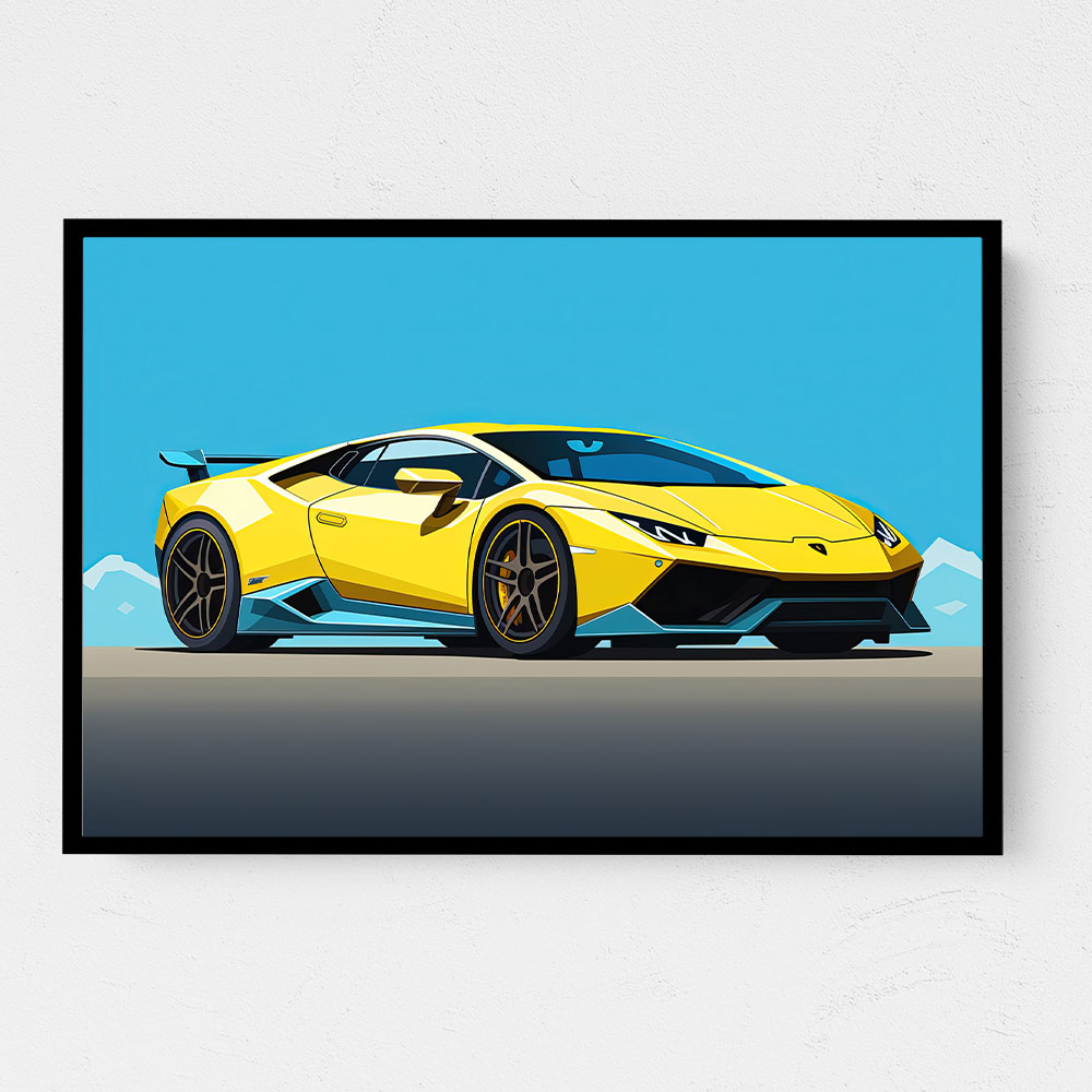 Lamborghini Huracan Yellow & Blue Wall Art