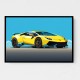 Lamborghini Huracan Yellow & Blue Wall Art