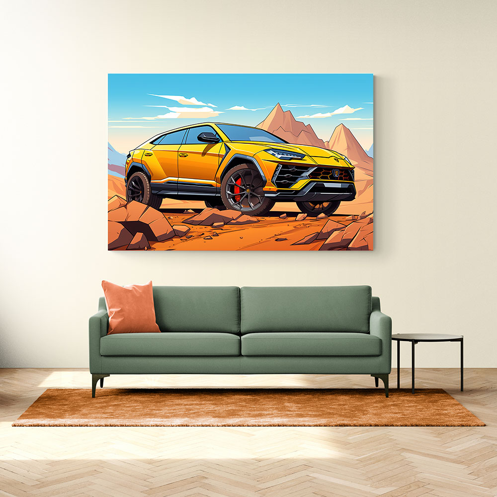 Lamborghini Urus Cartoon Style 2 Wall Art