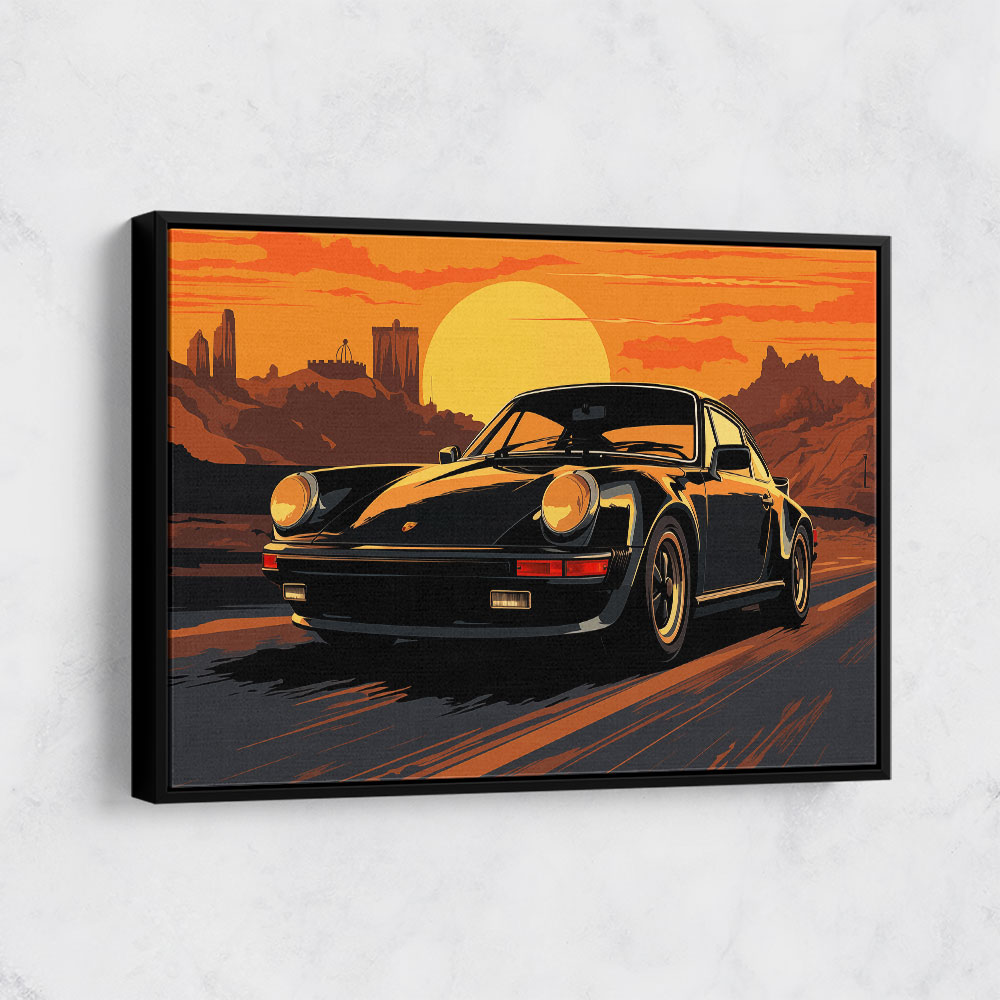 Porsche 911 Turbo Cartoon Style Wall Art