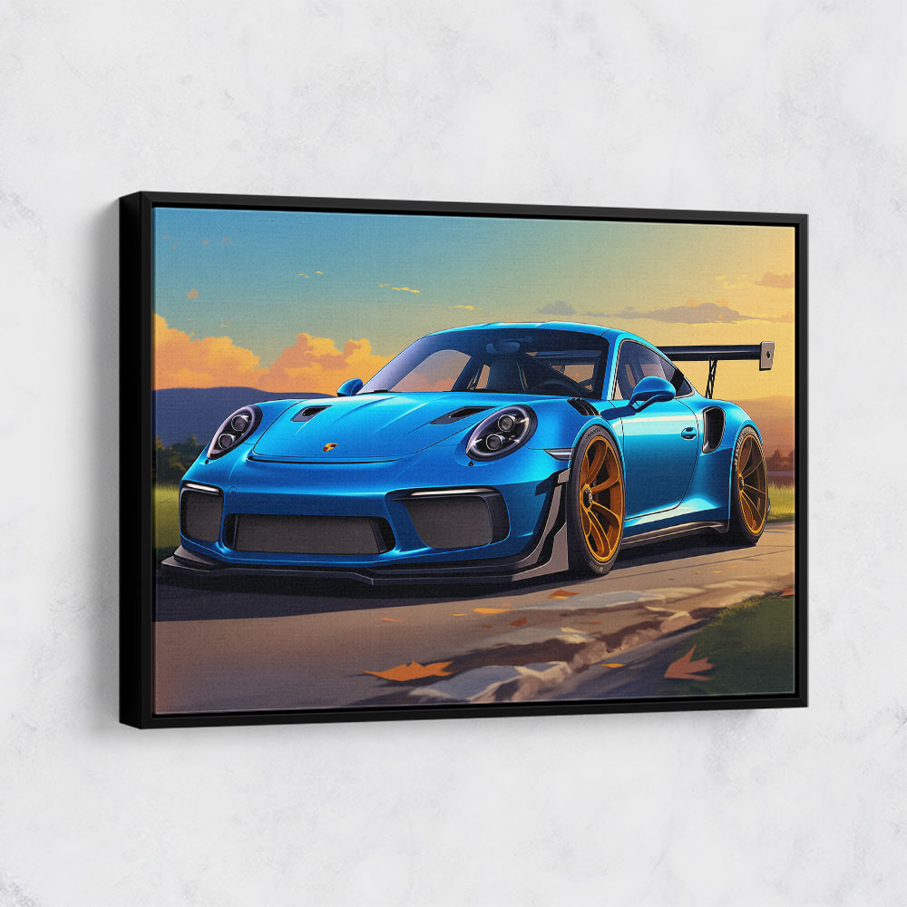 Porsche 911 GT3 RS Cartoon Style 2 Wall Art