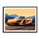 McLaren 720s Yellow Cartoon Style Wall Art