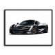 McLaren 720s Black Illustration Style Wall Art