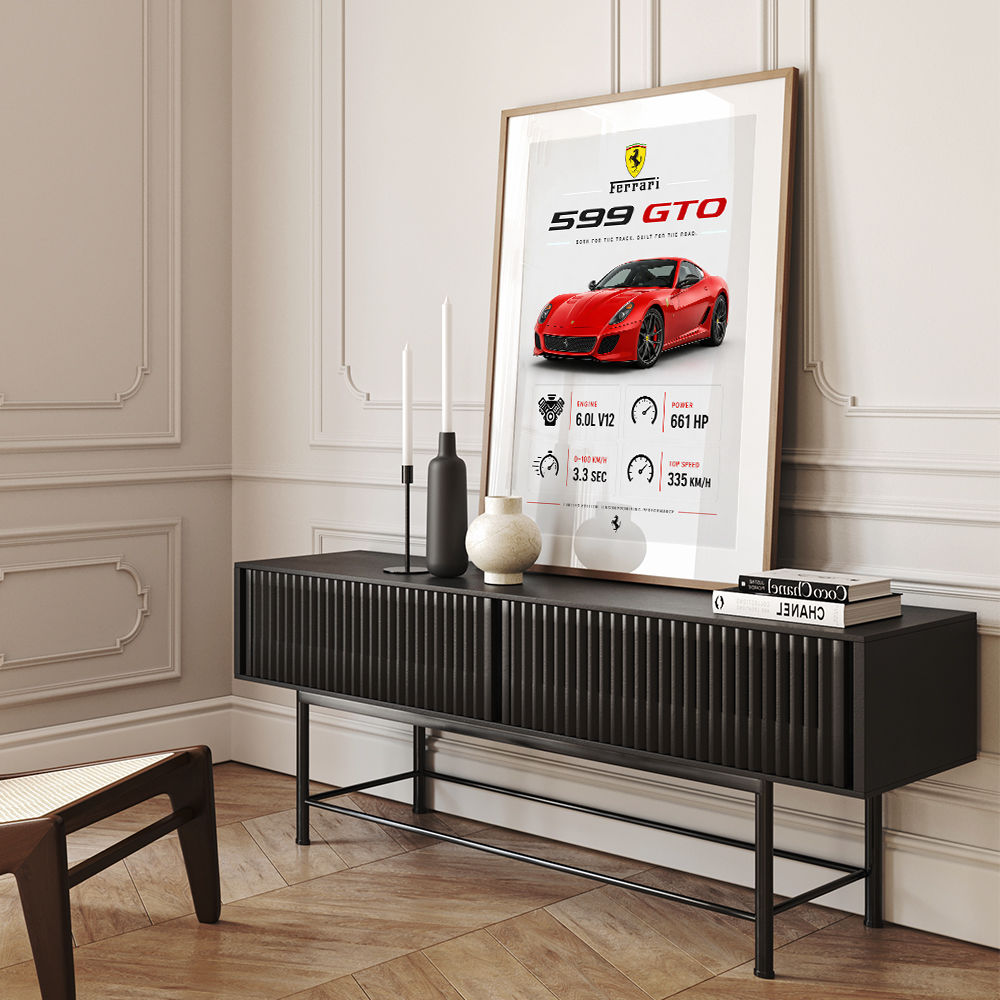 Ferrari 599 GTO Stats Wall Art