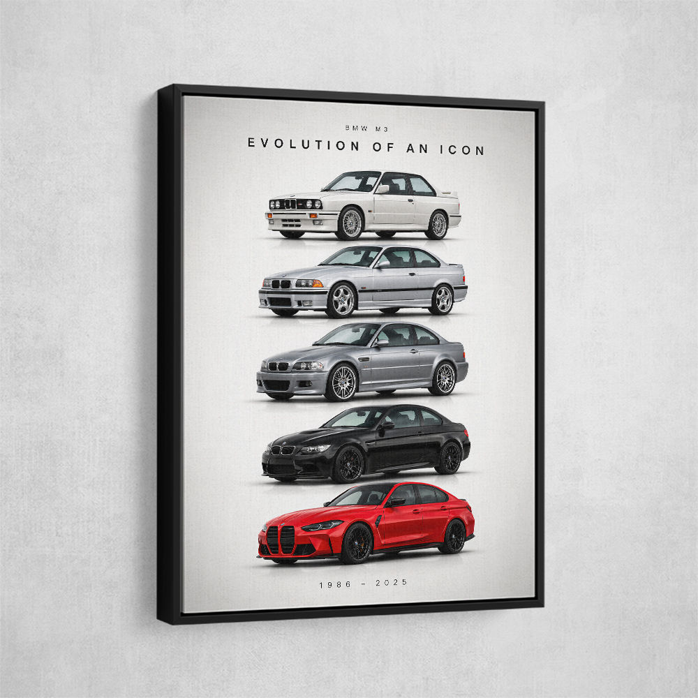 BMW M3 Evolution Timeline Wall Art