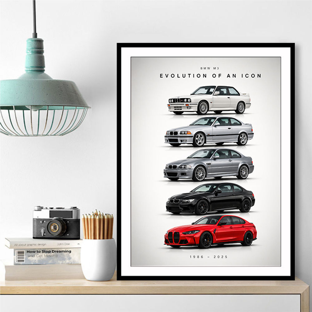 BMW M3 Evolution Timeline Wall Art