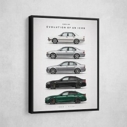 BMW M5 Evolution Generations Wall Art