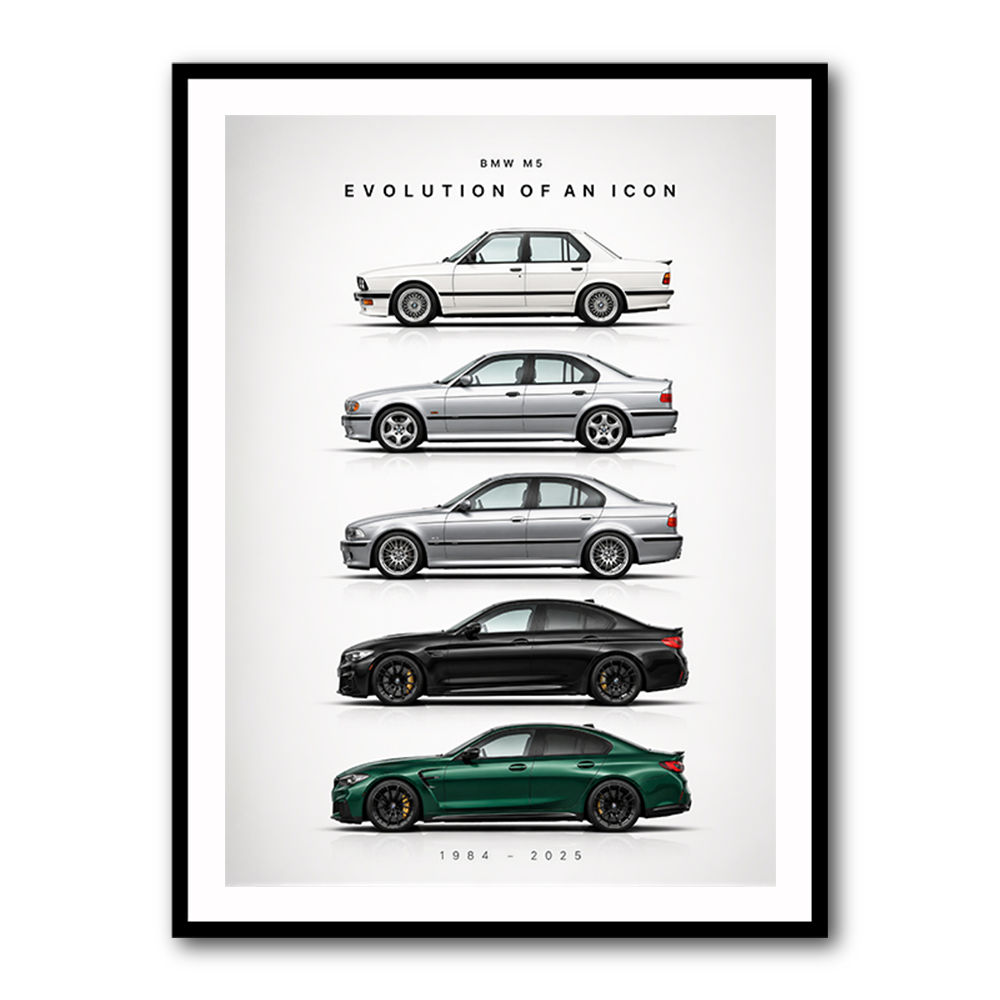 BMW M5 Evolution Generations Wall Art