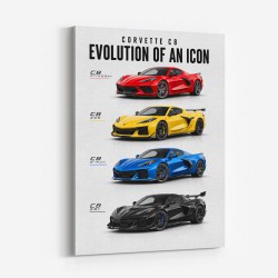 Corvette Evolution Series  From Vintage To Supercar Era Art Print